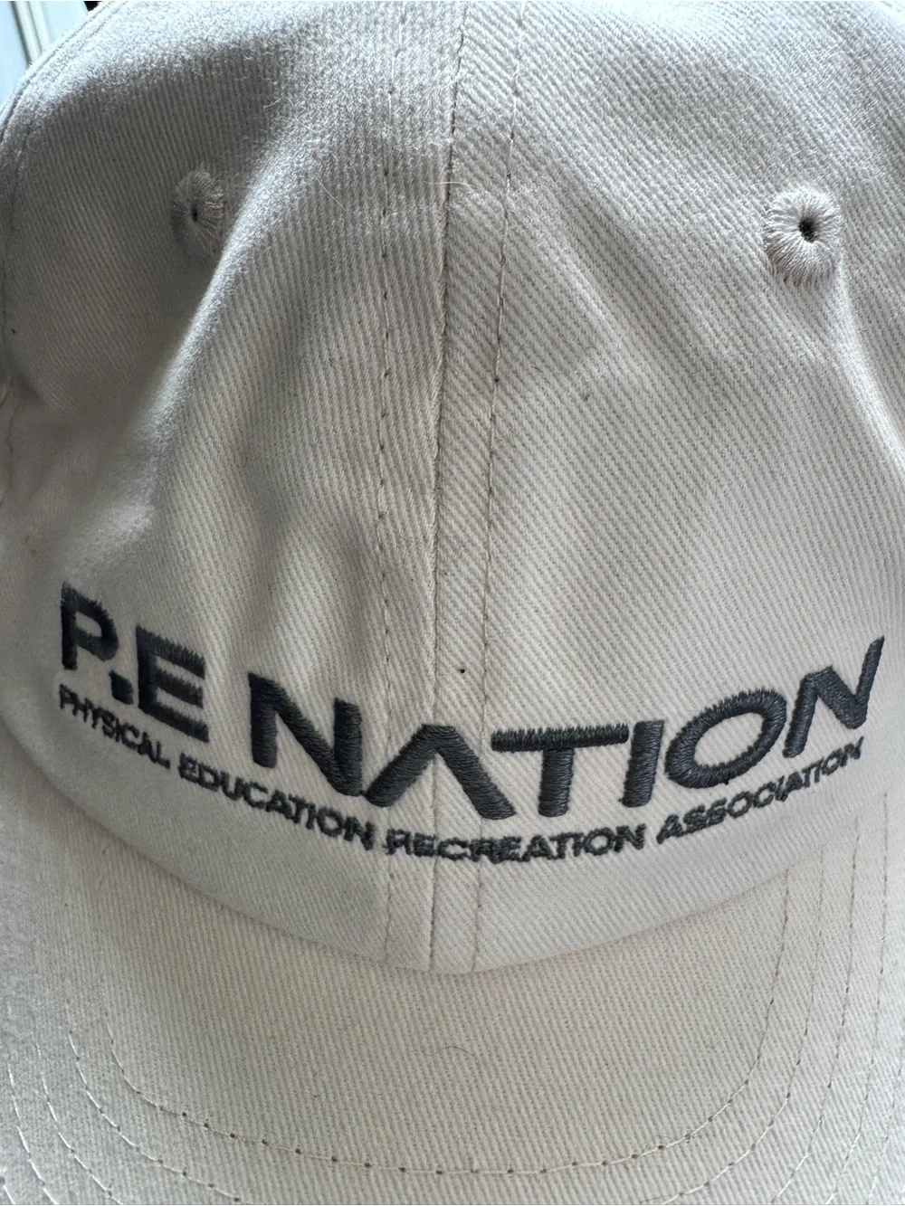 P.E NATION Beige Cotton Baseball Cap with Logo